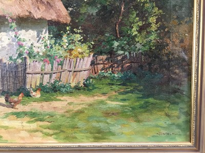 Lot 35 - Tibor Szontagh (1873-1930) pair of oils on canvas - Hungarian Summer Landscapes, signed, in gilt frames
