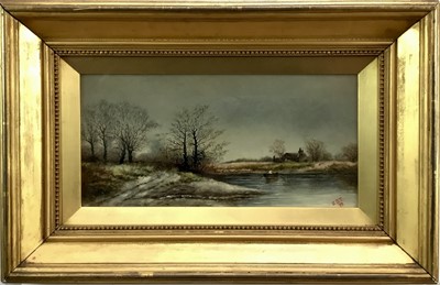 Lot 38 - Late 19th century English School oil on canvas, initialled JST, in orignal gilt frame