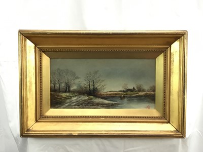 Lot 38 - Late 19th century English School oil on canvas, initialled JST, in orignal gilt frame