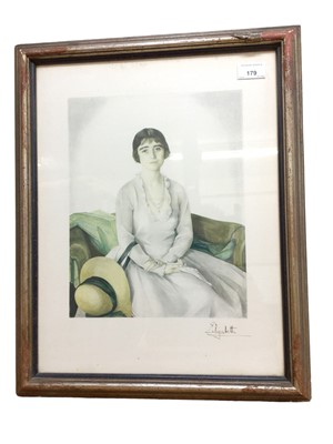 Lot 179 - H.R.H. Elizabeth Duchess of York (later H.M. Queen Elizabeth The Queen Mother) signed presentation portrait print of The Duchess after Savey Sorine 1923 signed in ink on mount 'Elizabeth' in origin...