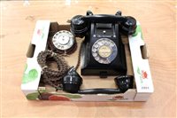 Lot 2901 - GPO black bakelite telephone, 300 series,...