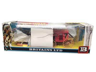 Lot 46 - Britains Wild West Pioneer Covered Wagon No.7616 & Concord Stage Coach No.7615, both boxed (2)