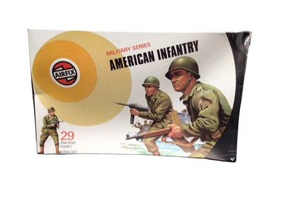 Lot 66 - Airfix 1970's 1:32 scale Military Series  including British Infantry Support Group (x5), American Infantry (x2), German Paratroopers (x2), & Modern German Infantry (x4), all boxed most...