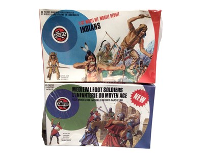 Lot 67 - Airfix 1970's 1:32 scale American West Series soldiers including Indians (x4), Cowboys (x2) & Medieval Foot Soldiers (x5), all boxed some sealed (11 total)
