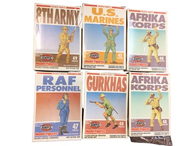 Lot 70 - Airfix HO/OO scale selection of model soldiers including Waterloo, WW1 & WW11, all boxed mostly sealed (16 total)