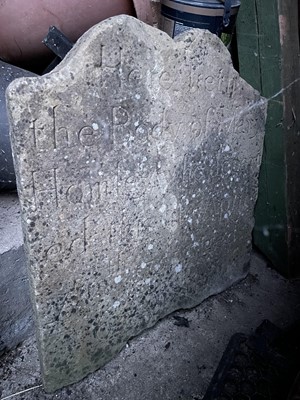 Lot 42 - Mid 18th century carved gravestone