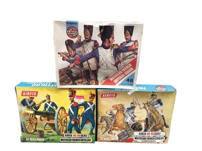 Lot 78 - Airfix HO OO scale selection of 1815 Waterloo Series including French Artillery (x4), French Cuirassiers, Imperial Guard, Highland Infantry (x3), British Artillery (x2) & Prussian...