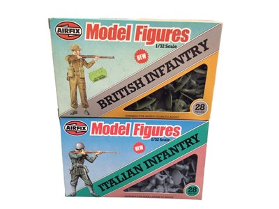 Lot 79 - Airfix 1:32 scale  Model Figures selection including British Waterloo Infantry (x10), French Waterloo Infantry (x2), American (x5), British (x2). & Italian Infantry, 7th Cavalry (x2), American Indi...