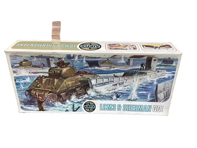 Lot 90 - Airfix OO scale LCM3 & Sherman Tank, all boxed (4)