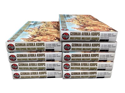 Lot 97 - Airfix 1:32 scale Multipose Military Figures German Afrika Korps, all boxed 04581-6 (9)