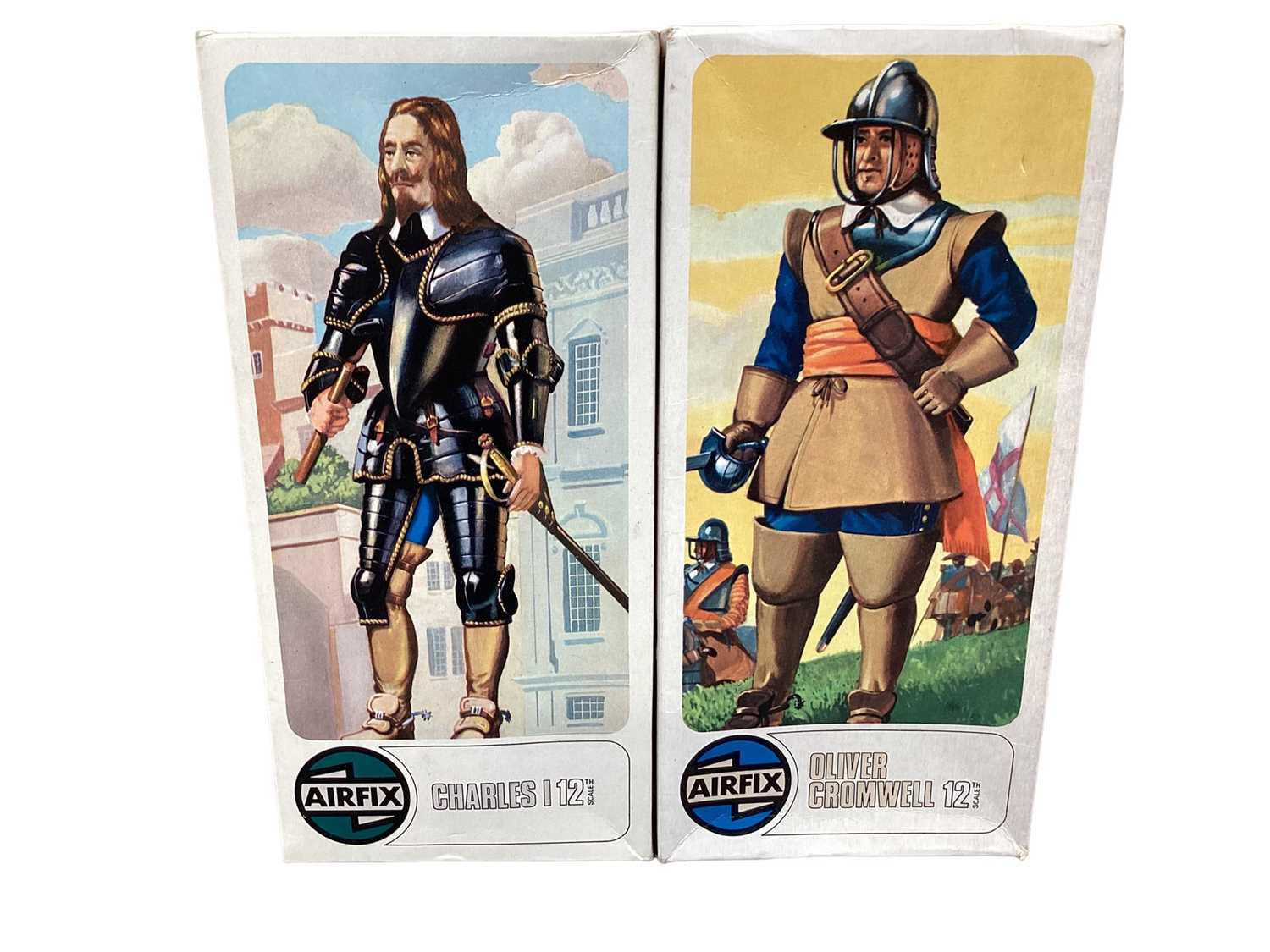 Lot 99 - Airfix 12th scale Series 2 Oliver Cromwell (x3), Charles 1, Caesar, Joan of Arc & Yeoman, plus other figures and Collectors Series 10th British Hussar 1815 (x5), all boxed (21 total)