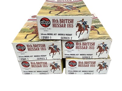 Lot 99 - Airfix 12th scale Series 2 Oliver Cromwell (x3), Charles 1, Caesar, Joan of Arc & Yeoman, plus other figures and Collectors Series 10th British Hussar 1815 (x5), all boxed (21 total)