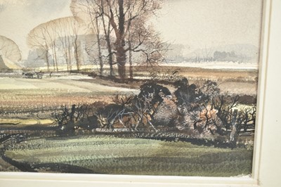 Lot 1415 - *Rowland Hilder (1905-1993) watercolour - 'Road to the Farm', signed, titled verso, 37.5cm x 54cm, in glazed frame