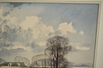 Lot 1415 - *Rowland Hilder (1905-1993) watercolour - 'Road to the Farm', signed, titled verso, 37.5cm x 54cm, in glazed frame