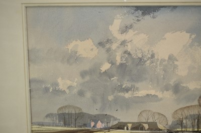 Lot 1415 - *Rowland Hilder (1905-1993) watercolour - 'Road to the Farm', signed, titled verso, 37.5cm x 54cm, in glazed frame