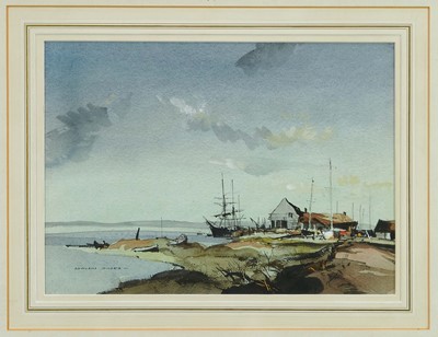 Lot 1396 - *Rowland Hilder (1905-1993) watercolour, Burnham on Crouch, signed, 24cm x 33cm, in glazed frame