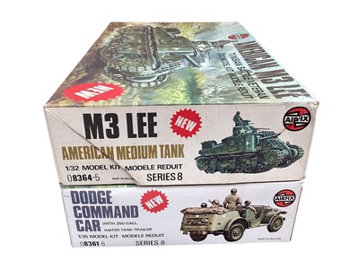 Lot 103 - Airfix 1:32 scale Series 8 M3 Lee American Medium Tank, boxed 08364-5 & 1:35 scale Series 8 Dodge Command Car, boxed 08361-6