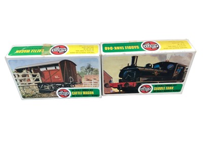 Lot 125 - Airfix OO scale Red Stripe Prestwin Silo Wagon No.R10, plus Series 2 Saddle Tank No.02260-2 (x2).  & Cattle Wagon No.02659-2, Harrow locomotive No.04652-7, plus other railwa...