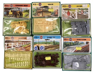 Lot 125 - Airfix OO scale Red Stripe Prestwin Silo Wagon No.R10, plus Series 2 Saddle Tank No.02260-2 (x2).  & Cattle Wagon No.02659-2, Harrow locomotive No.04652-7, plus other railwa...