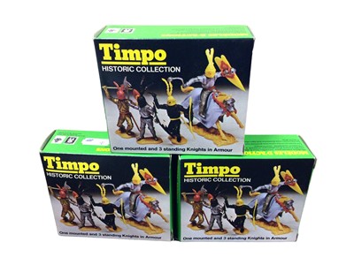 Lot 129 - Timpo Historic Collection including One mounted and 3 standing Knights in Armour (4)