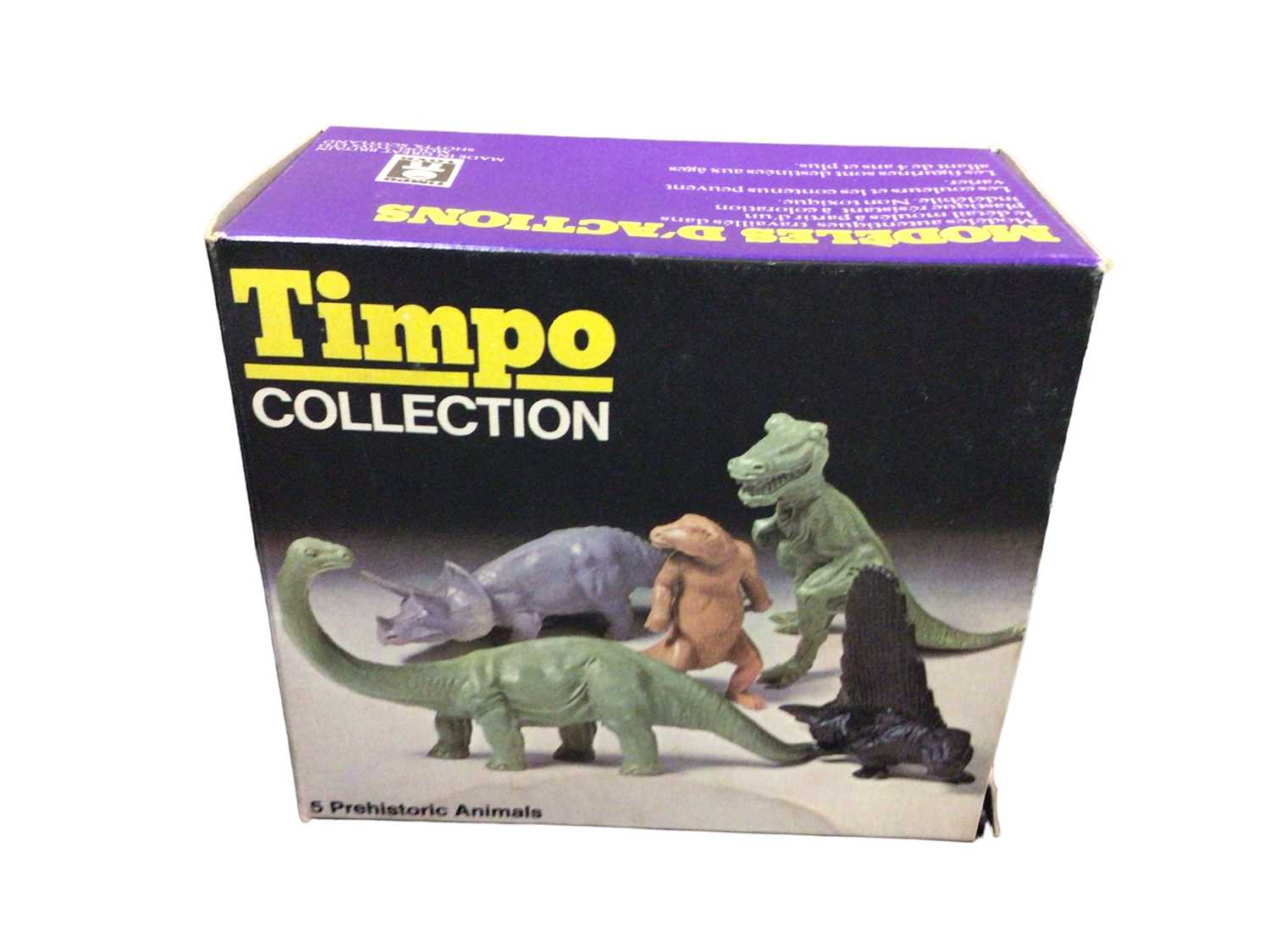 Lot 132 - Timpo Collection 5 Prehistoric Animals & Farm Collection Milkmaid, Farmhand, Tree and assorted Farm Animals, boxed (2)