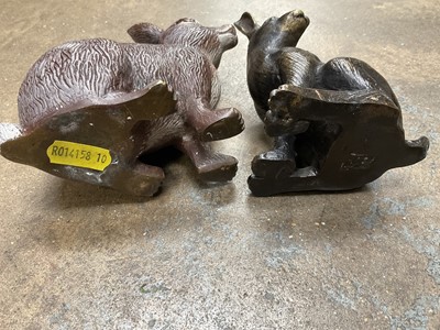 Lot 165 - Two bronze hares