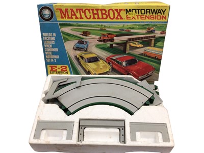 Lot 1827 - Matchbox Motorway extension set E-2, boxed.  Unboxed early Dinky and Matchbox models, miniature