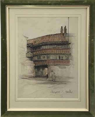 Lot 16 - Marjorie Christine Bates (1882-1962) pastel, The White Hart, signed, titled verso, 37 x 28cm, glazed frame