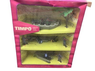 Lot 151 - Timpo amphibious German & British assault set, plus one other, boxed (2)