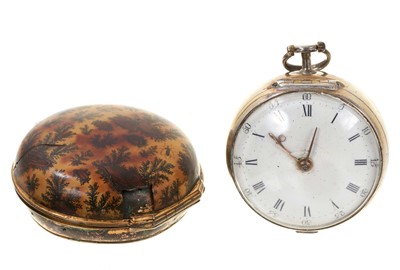 Lot 891 - Georgian silver gilt pair cased pocket watch by Dan Cornwell, Billericay