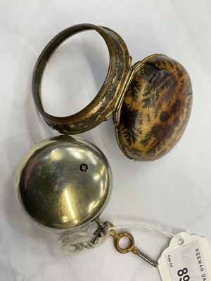 Lot 891 - Georgian silver gilt pair cased pocket watch by Dan Cornwell, Billericay