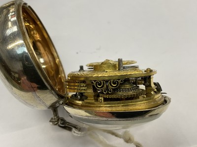 Lot 891 - Georgian silver gilt pair cased pocket watch by Dan Cornwell, Billericay