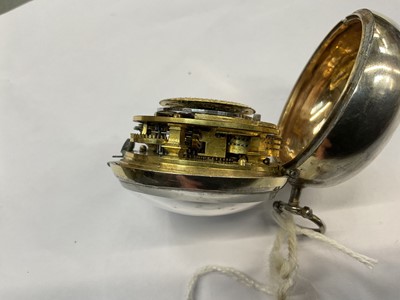 Lot 891 - Georgian silver gilt pair cased pocket watch by Dan Cornwell, Billericay