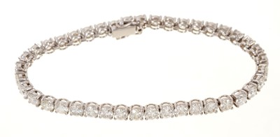 Lot 724 - Diamond tennis bracelet, estimated total diamond weight approximately 8cts.