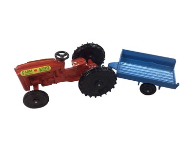 Lot 57 - Lone Star Farmer's Boy series, plus Roadmaster Major series Farm King Tractor & Trailer, all boxed (5)