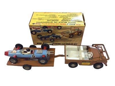 Lot 62 - Triang Mini HiWay Racing Car Trailer Set with Le Mans racing car, plus additional Le Mans racing car, both boxed (2)