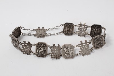 Lot 441 - Late 19th century Chinese silver belt marked KW (Kwan Wo)