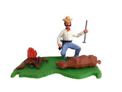 Lot 179 - Timpo Wild West Cowboy Branding Calf Diorama (No Box) (1)