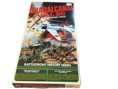 Lot 182 - Airfix Battlefront History Series Guadalcanal Aug 7th 1942 US Marine Assault Forces G1(x3) & Japanese Defence Forces G2 (x2) (5 total)