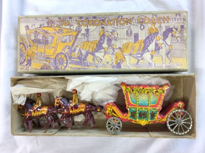 Lot 185 - Lone Star The Royal State Coach with Horses & Postilions, Tinplate The Coronation Coach & Corgi 1902 State Landau - The Queen's Silver Jubilee 1977, both boxed (2)