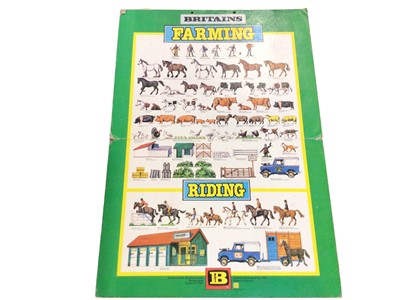 Lot 216 - Britains original advertising display boards including wild life No. 87 (x2) two variants, farm vehicles No. 74, farming No. 86 (4)