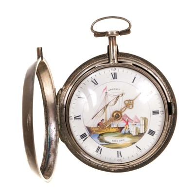 Lot 890 - George III pair-cased pocket watch by Norton, London