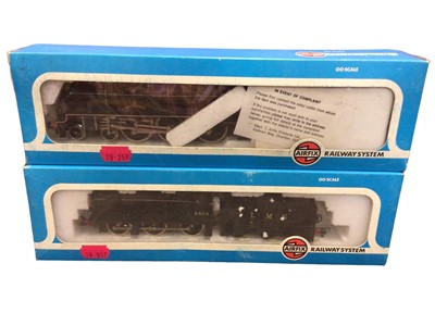 Lot 194 - Airfix OO gauge locomotives including LMS black 4-6-0 Royal Scots Fusilier tender locomotive 6103, No.54120-6, LMS black 0-6-0 4F Fowler tender locomotive 4454, No.54122-6, BR lined green 1400 Clas...