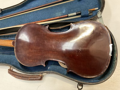 Lot 2234 - Scottish violin, circa 1813, by Daniel Stirrat of Edinburgh,  cased with two bows