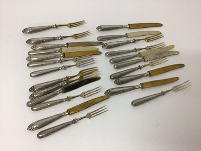 Lot 1004 - Group of silver-handled and gilt dessert cutlery