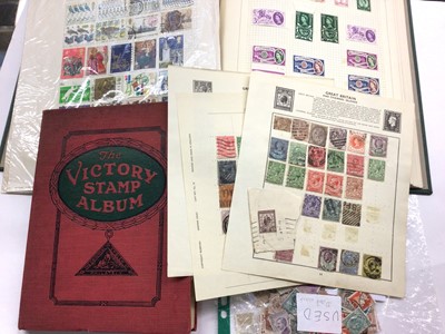 Lot 369 - The Victory Stamp album together with a collection of other stamps loose and another stamp album