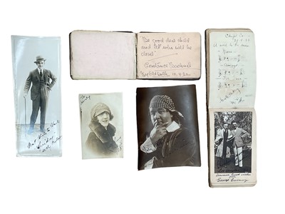 Lot 46 - Interesting collection of mainly 1920s signed theatre star photo cards together with two autograph albums