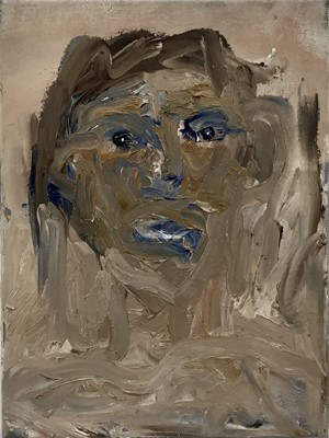 Lot 206 - Peter McCarthy (contemporary) oil on canvas, 'Portrait', titled verso, 23cm x 30cm