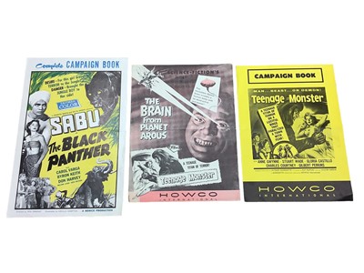 Lot 1443 - 1960 Film Poster- Thunder in Carolina together with other campaign books for films, including Teenage Monster, The Brain from the Planet ARous