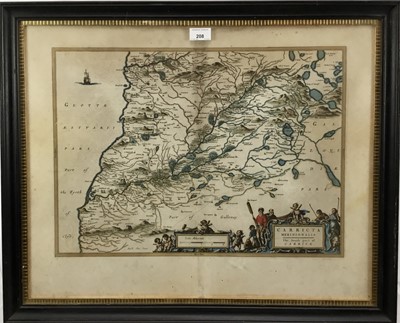 Lot 253 - Johannes Blaeu - The South part of Carrick, 17th century engraved map with hand colouring